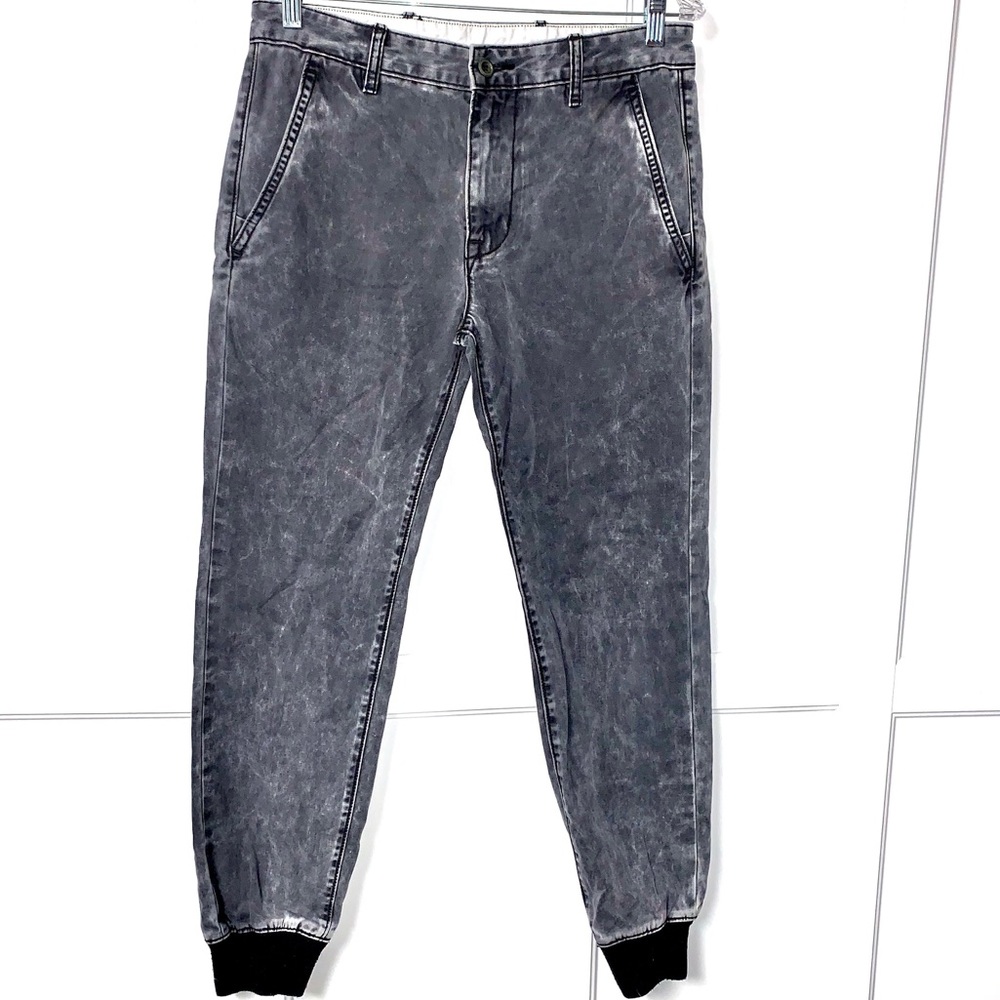 Levi Strauss & Co. Black Acid Stonewash Lounge Jogger Jeans Pants